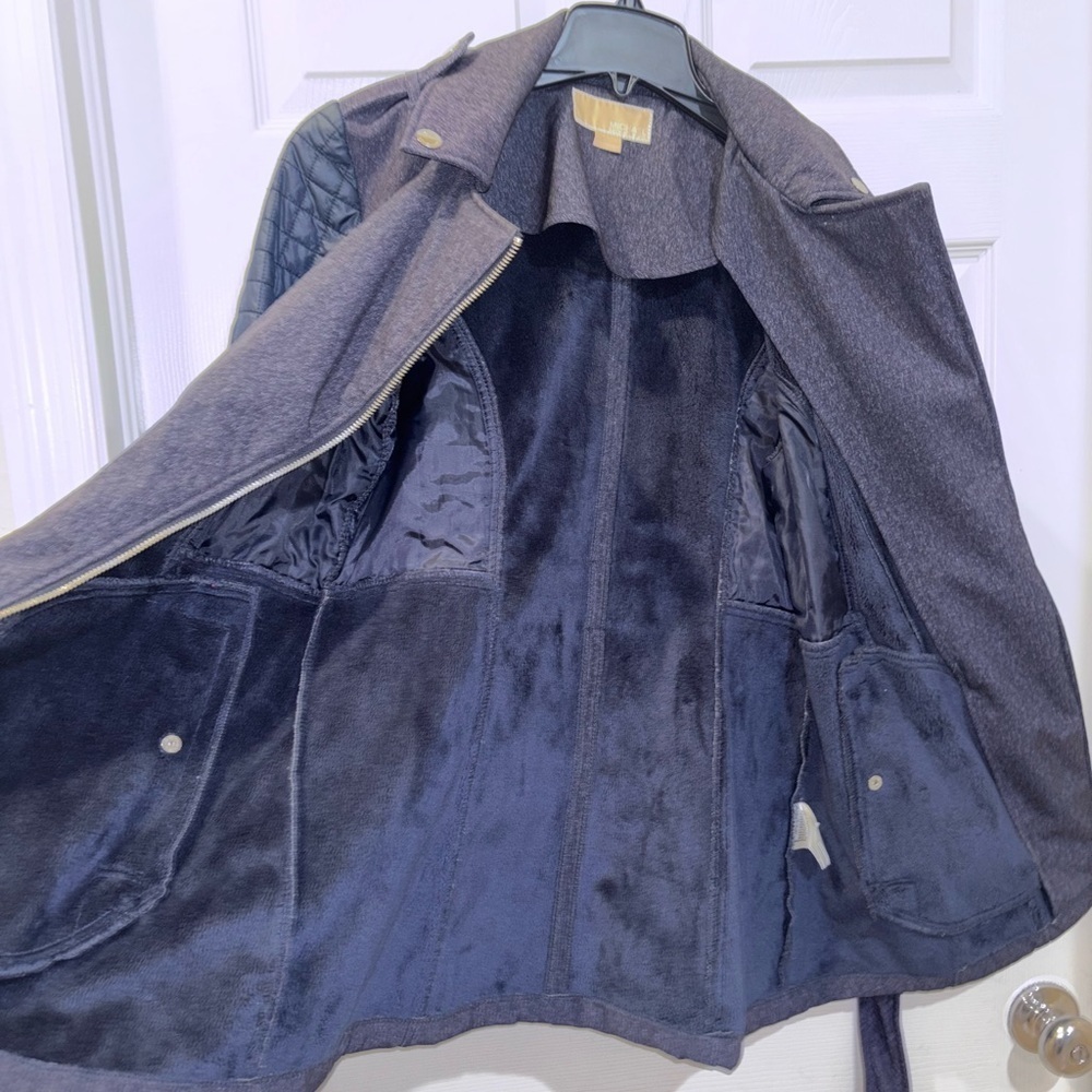 Michael Kors Women's Navy Blue Heather Winter Rain Coat Jacket SZ M​​​ - Picture 6 of 13